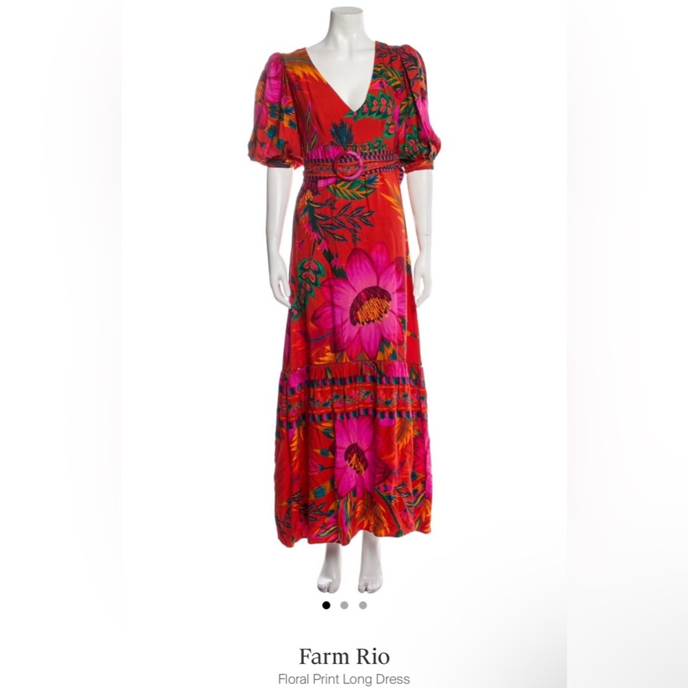 FARM Rio Floral Color Print Dress Maxi Long New with Tag, NEVER USED